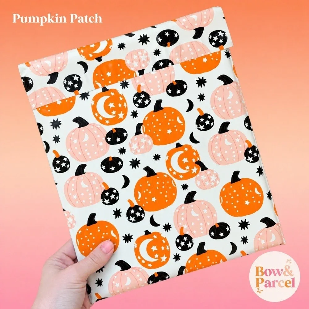 Pumpkin Patch 10x13 Cute Poly Mailers Shipping Bags 25 Pack Waterproof